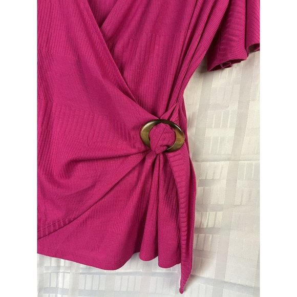 Worthington Pink Shirt Bell Sleeve Pullover Top Women's Size L - Picture 3 of 9